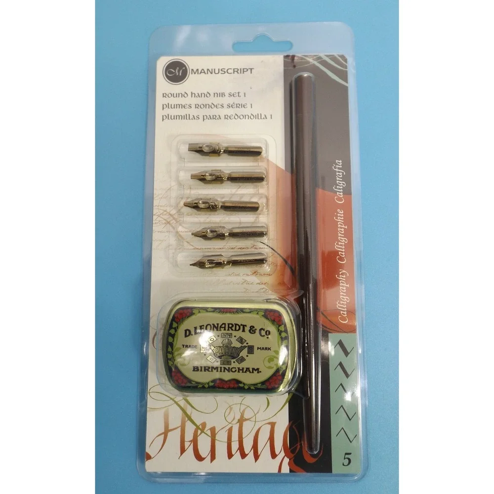 Manuscript ✒️ Calligraphy Pen Round Hand Nib Set 1 *NEW* - 5 nibs !